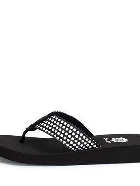 YELLOW BOX FROMY BLACK FLIP FLOP SANDAL MEDIUM WIDTH NEW IN BOX